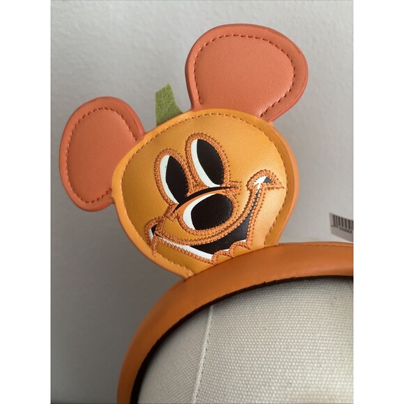 Disney Mickey Mouse 2025 Halloween Headband Pumpkin Jack O Lantern Ears NEW - Picture 3 of 12
